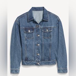 Tapered Puff-Sleeve Non-Stretch Jean Jacket for Women